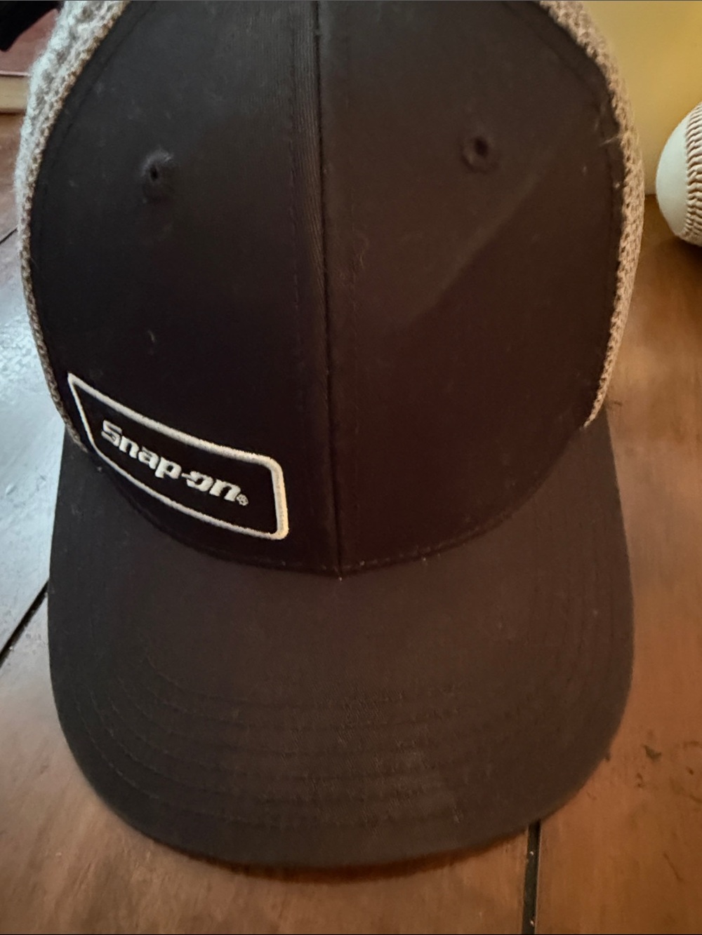 Snap Black and Gray Mesh Trucker Hat with Logo Patch